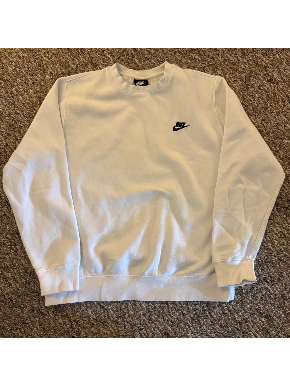 Nike Club Fleece Premium Crewneck Sweatshirt White Size Large